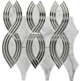 WATERJET SPECCHIO Bianco Carrara, Glass Mosaic Tile.