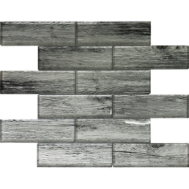 SIERRA SILVER PINE Glass Mosaic Tile.