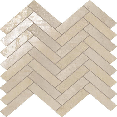 STELLAR SAND HERRINGBONE Porcelain Mosaic Tile.