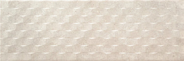 Roca Stone Basel Caliza floor tile in 16x48 inches, beige natural stone appearance with textured surface for modern flooring.