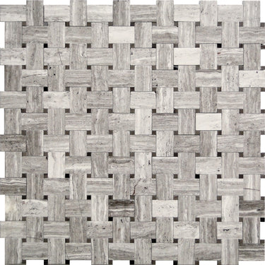 SAVANNAH ARDSLEY PARK Wooden Gray / Athens Gray Mosaic Tile.