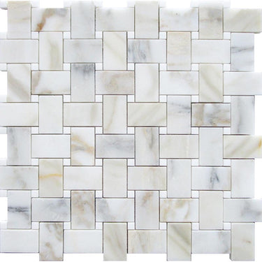 TUSCANY PISTOIA Calacatta Gold/ Thassos Mosaic Tile.