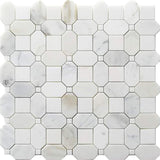 TUSCANY MONTALCINO Calacatta Gold/ Thassos Mosaic Tile.