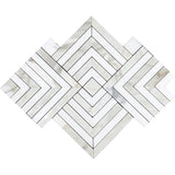 TUSCANY GROSETTO Calacatta Gold / Thassos Mosaic Tile.