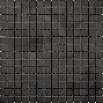 TUXEDO PARK NERO SQUARE TUMBLED Eastern Black Tumbled Mosaic Tile.