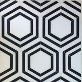 Thassos Nero Marquina Hexagon Mosaic Tile Honed.
