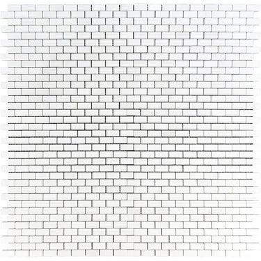 5/8X1 1/4 Honed Thassos White Marble Baby Brick Mosaic Tile - MosaicBros.com