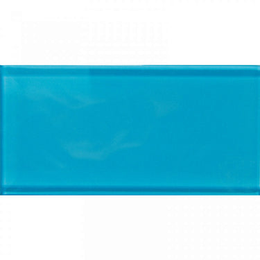 COLOR PALETTE TURQUOISE CLOUD GLOSS 3x6 glass Mosaic Tile.