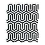 Thassos White Polished Marble Berlinetta Mosaic Tile (Thassos w/ Black).