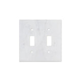 Bianco Carrara (Carrara White) Marble Switch Plate Cover Honed (2 TOGGLE).