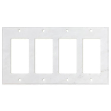 Bianco Carrara (Carrara White) Marble Switch Plate Cover Honed (4 ROCKER).