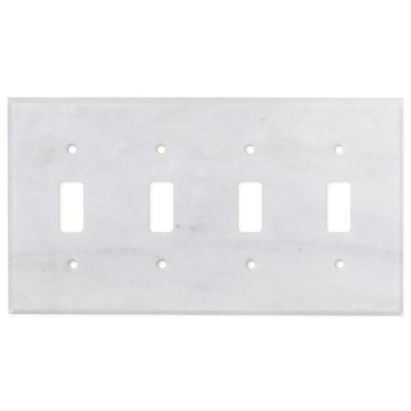 Bianco Carrara (Carrara White) Marble Switch Plate Cover Honed (4 TOGGLE).