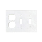 Bianco Carrara (Carrara White) Marble Switch Plate Cover Honed (DOUBLE TOGGLE DUPLEX).