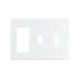 Bianco Carrara (Carrara White) Marble Switch Plate Cover Honed (DOUBLE TOGGLE ROCKER).