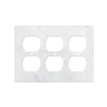 Bianco Carrara (Carrara White) Marble Switch Plate Cover Polished (3 DUPLEX).