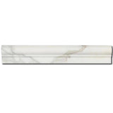 2x12 Honed Calacatta Gold Marble Single-Step Chair Rail - MosaicBros.com