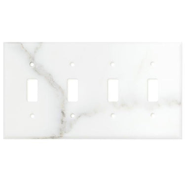 Calacatta Gold Marble Switch Plate Cover Honed (4 TOGGLE).