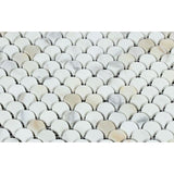 Calacatta Gold Polished Marble Raindrop Mosaic Tile - MosaicBros.com