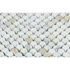 Calacatta Gold Polished Marble Raindrop Mosaic Tile - MosaicBros.com