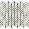 Calacatta Gold Polished Marble Mini Chevron Mosaic Tile.