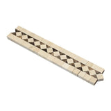Crema Marfil Polished Marble BIAS Border w/ Emp. Dark Dots.