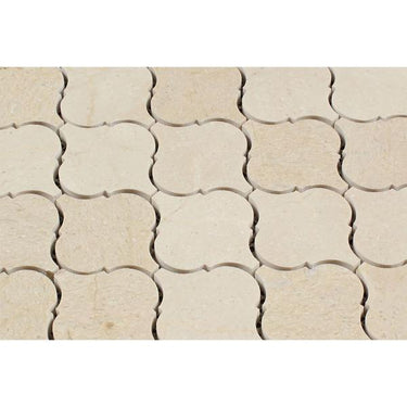 Crema Marfil Polished Marble Lantern Mosaic Tile.