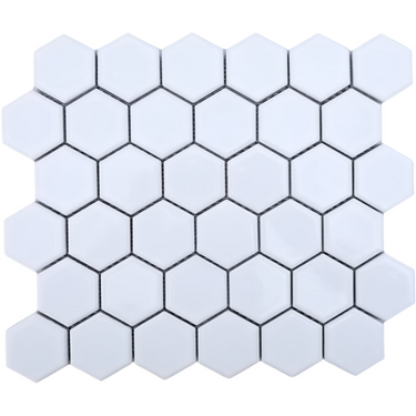 12x12 Snow White Hexagon Porcelain Tile.