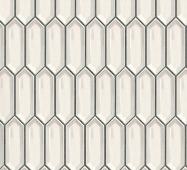 Ivory Ivy Picket Porcelain Mosaic Tile - MosaicBros.com