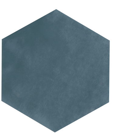 Blue Steel MAIOLICA HEXAGON wall tile by Roca, 7x8 inches, with a glossy blue and steel finish, suitable for interior walls.