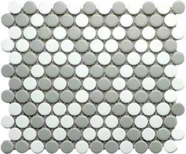 GR&W PENNY ROUND 9X10 Porcelain Mosaic Tile.