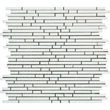 Thassos White Polished Marble Bamboo Sticks Mosaic Tile.