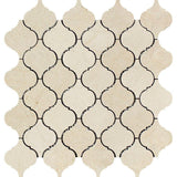 Crema Marfil Polished Marble Lantern Mosaic Tile.