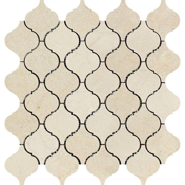 Crema Marfil Polished Marble Lantern Mosaic Tile.