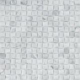 Bianco Carrara Polished Marble 3-D Small Bread Mosaic Tile.