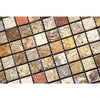 1x1 Tumbled Scabos Travertine Mosaic Tile - MosaicBros.com