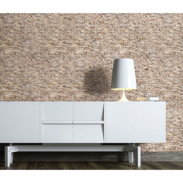 1x2 Split-faced Scabos Travertine Brick Mosaic Tile - MosaicBros.com