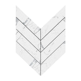2x8 Statuario Chevron ( LARGE ) Marble Mosaic Tile.