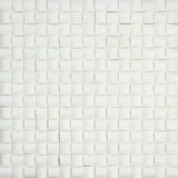 Thassos White Honed Marble 3-D Small Bread Mosaic Tile.