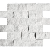 2 x 4 Split-faced White Marble Bianco.