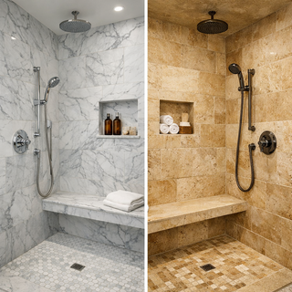 Marble vs Travertine for Showers: Which Natural Stone Is Better?