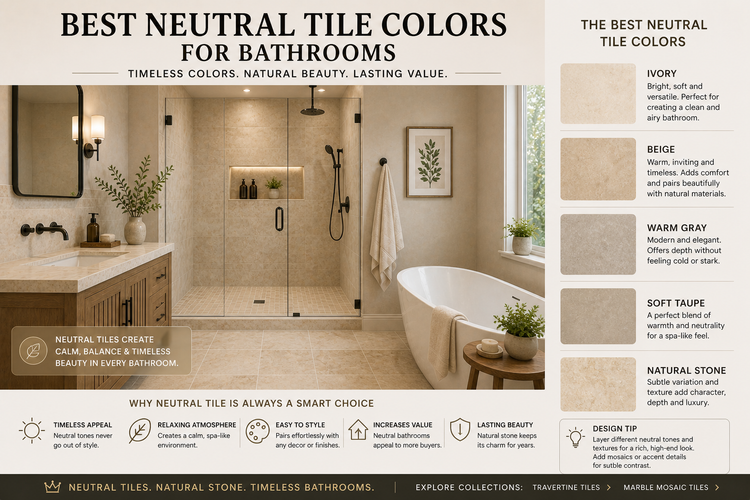 Best Neutral Tile Colors for Bathrooms: Timeless Bathroom Design Ideas ...