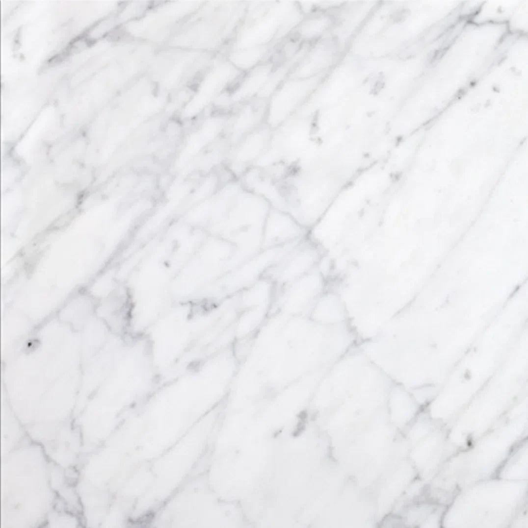 Premium Carrara marble mosaic tile collection featuring herringbone, hexagon, basketweave, penny round, brick, and arabesque patterns for kitchens, bathrooms, showers, and backsplashes.