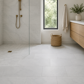 Honed marble tile with matte natural stone finish for bathroom shower and kitchen backsplash design