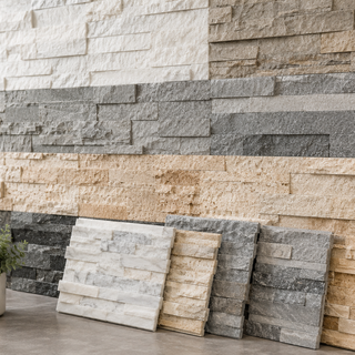 Premium natural stone ledger panels featuring stacked wall panels for fireplaces, accent walls, outdoor kitchens, facades, and interior or exterior feature walls.