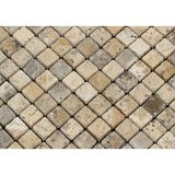1 x 1 Tumbled Philadelphia Travertine Mosaic Tile - MosaicBros.com