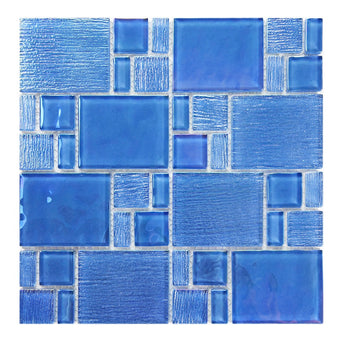 Crystal Aqua Kripton Blue Glass Mosaic Tile - MosaicBros.com