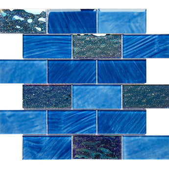 Crystal Aqua Amazon Pronto Blue Glass Mosaic Tile - MosaicBros.com