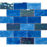 Crystal Aqua Amazon Pronto Blue Glass Mosaic Tile - MosaicBros.com