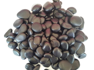 Polished Black Rainforest Pebble Stones 1/4 to 3/4 inches - 1000 LBS