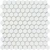 1X1 Polished Thassos White Marble Hexagon Mosaic Tile